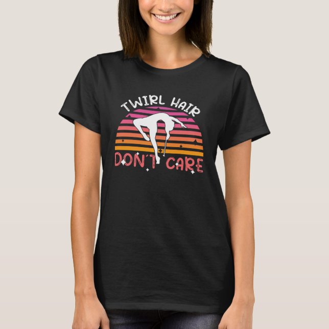 Camiseta Cabelelo girando não se importa ginásio de ginásti (Frente)