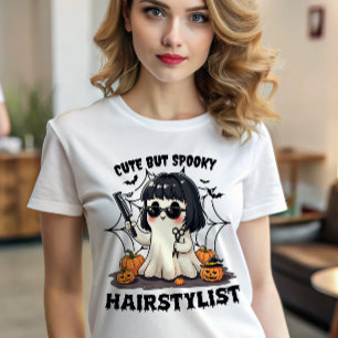 Camiseta Cabelereiro de Halloween Assustadoramente Fofo Bar