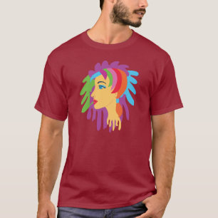Camiseta Cabelo arco-íris