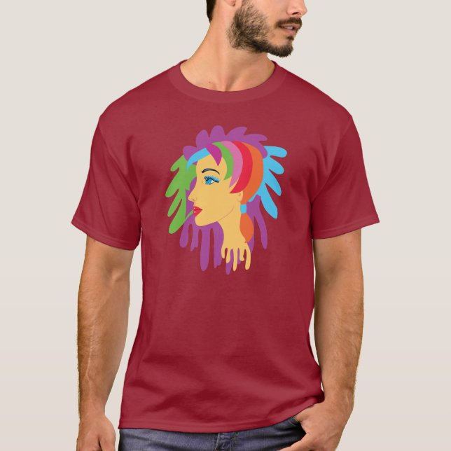 Camiseta Cabelo arco-íris (Frente)