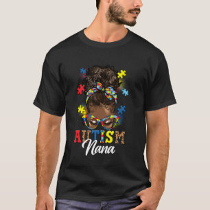 Camiseta Cabelo Coque Desarrumado Afro Preto Mulheres Autis