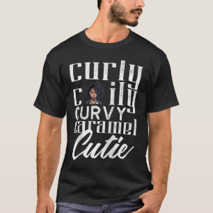 Camiseta Cabelo Crespo Curvilíneo Caramelo Fofo Rainha Negr