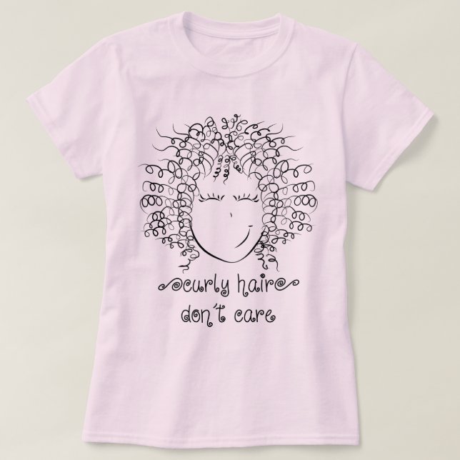 Camiseta Cabelo Curly não se importa (Frente do Design)