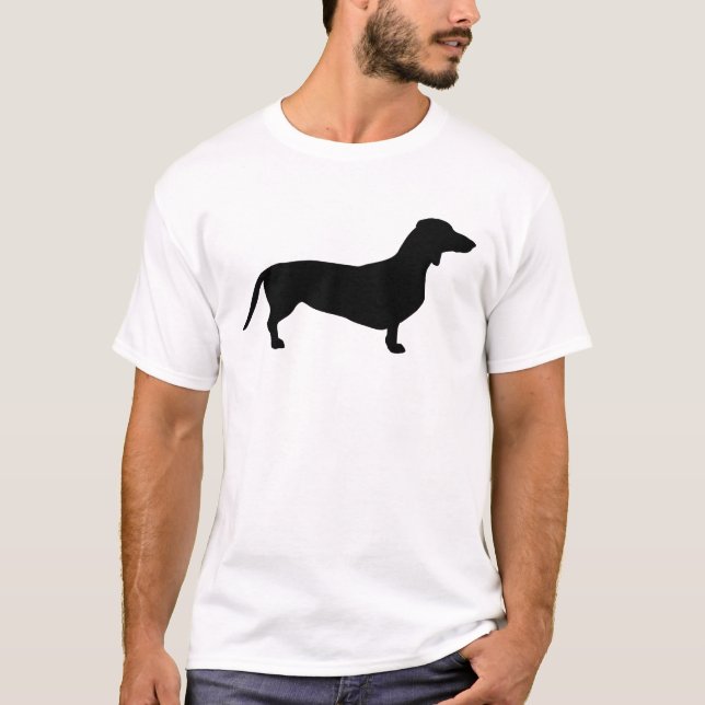 Camiseta Cabelo Curto Dachshund - Silhouette 1 (Frente)