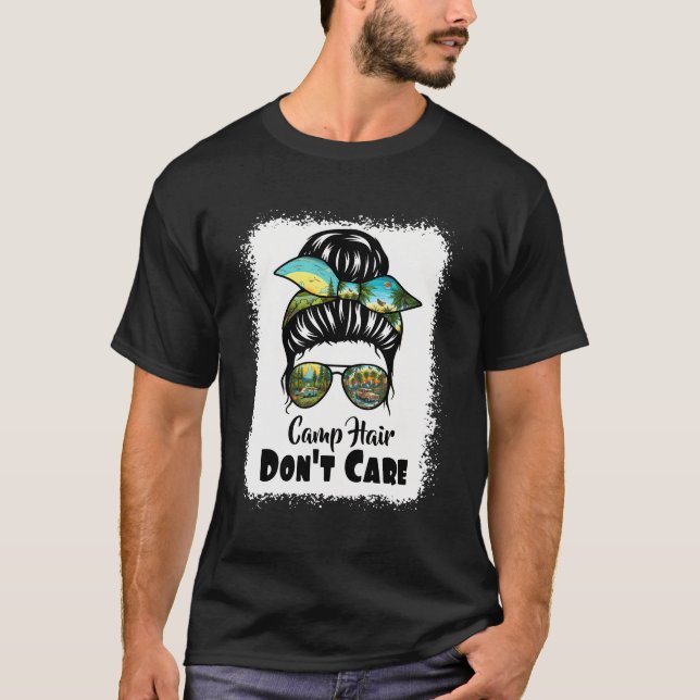 Camiseta Cabelo De Acampamento Não Se Importa Com A Engraça (Frente)