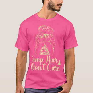 Camiseta Cabelo De Acampamento Não Se Importa Com O Engraça
