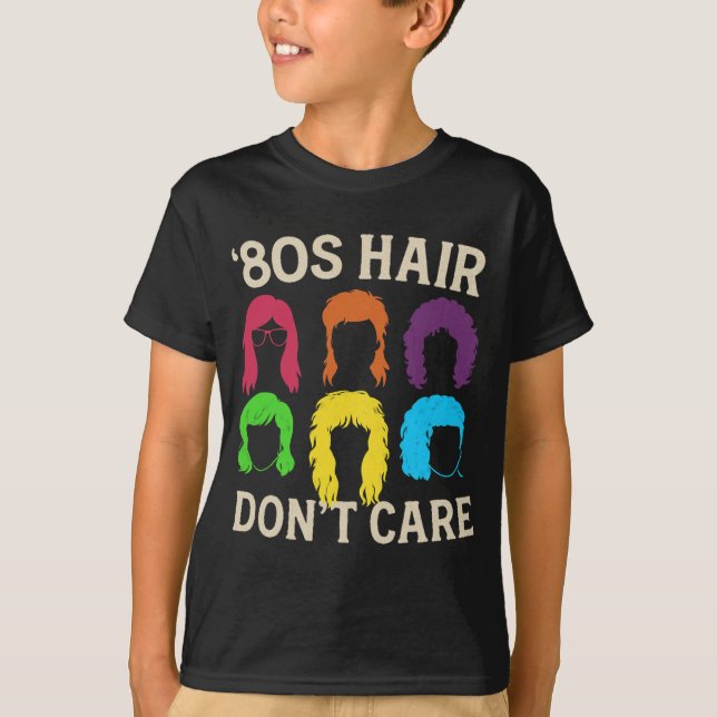 Camiseta Cabelo de anos 80 não se importa com camiseta, Cab (Frente)