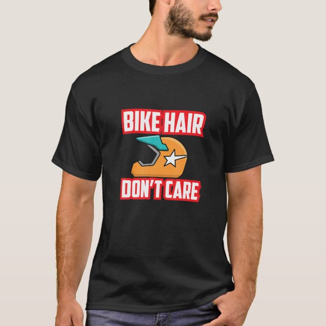 Camiseta Cabelo de bicicleta não se importa (Frente)