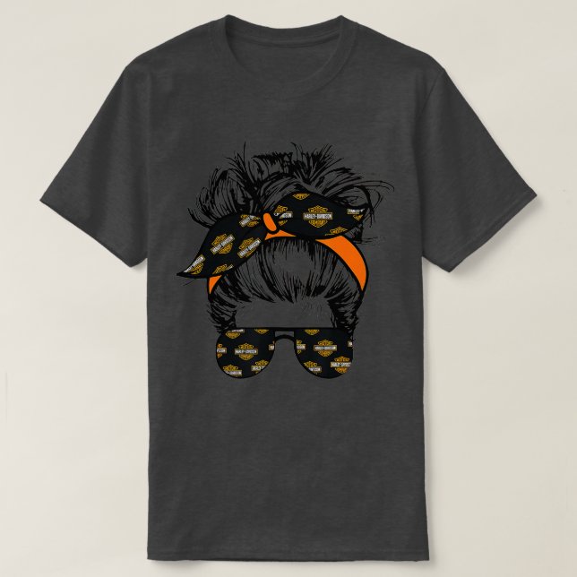 Camiseta Cabelo de bicicleta Não se importa com moça de fre (Frente do Design)
