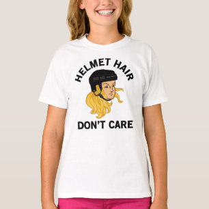 Camiseta Cabelo de capacete de hóquei das garotas Não se 