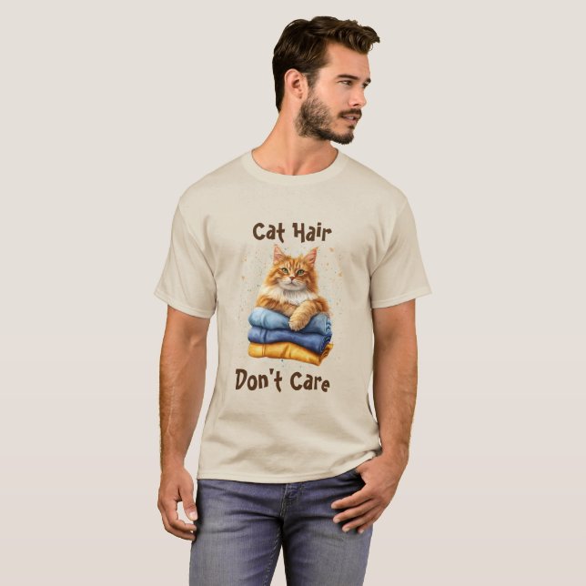 Camiseta Cabelo de gato, não se importe (Frente Completa)