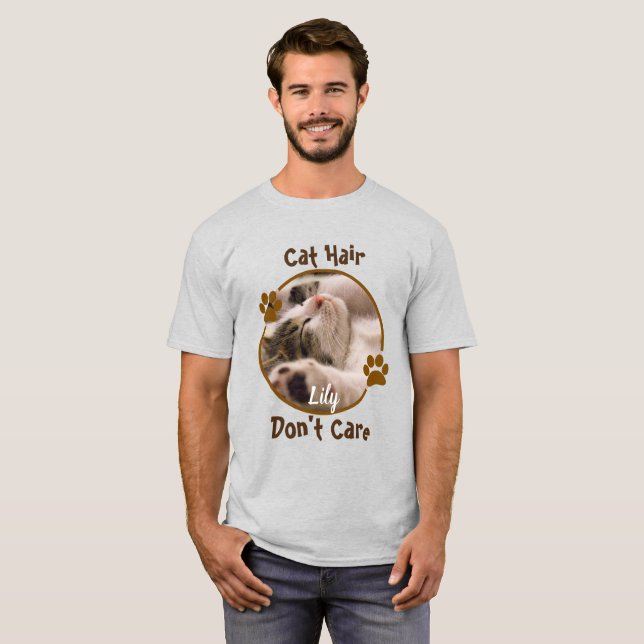 Camiseta Cabelo de gato, não se importe personalizado (Frente Completa)