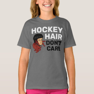 Camiseta Cabelo de Hóquei das Meninas Não se importa com
