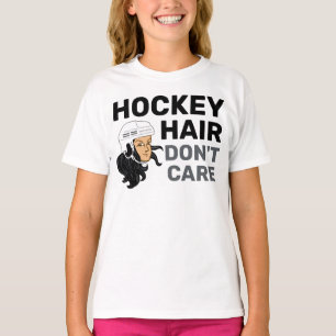 Camiseta Cabelo de Hóquei das Meninas Não se importam com