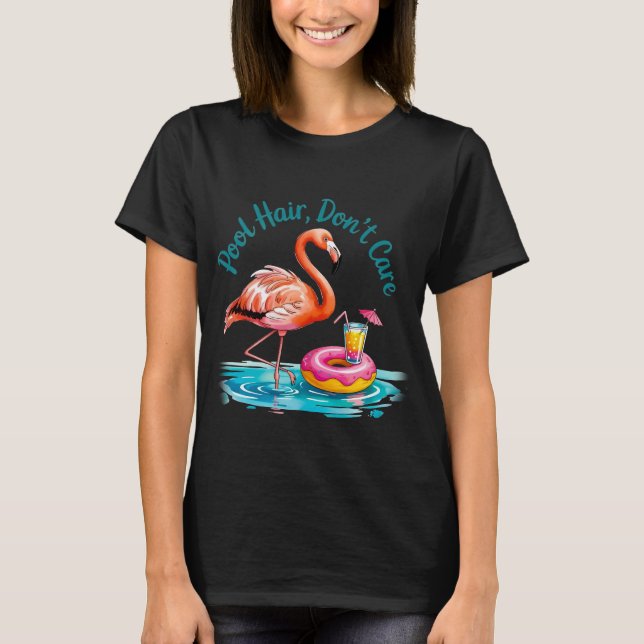 Camiseta Cabelo de Piscina, Não Me Importo  (Frente)