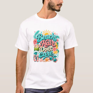 Camiseta Cabelo de Praia Não Liga Tipografia Tropical de Ve