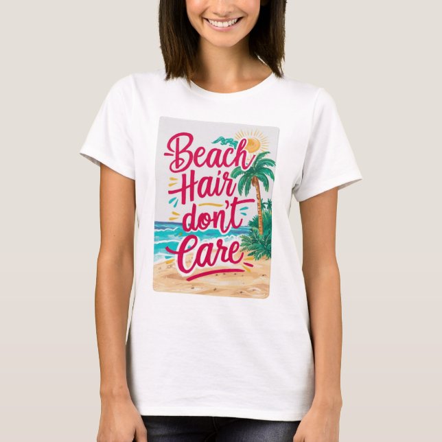 Camiseta Cabelo de praia não se importa (Frente)
