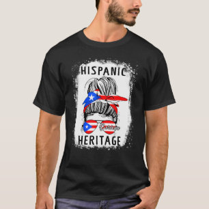 Camiseta Cabelo Desarrumado em Coque Bandeira de Porto Rico