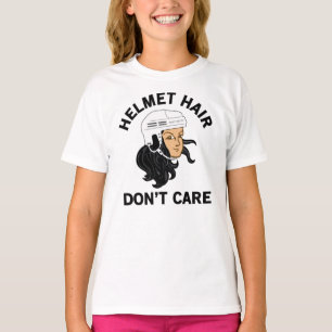 Camiseta Cabelo do Capacete de Hóquei das Meninas Não se