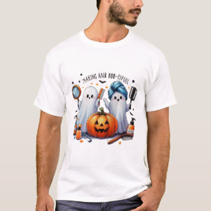 Camiseta Cabelo do fazer Bootizado Halloween Stylist Ghost