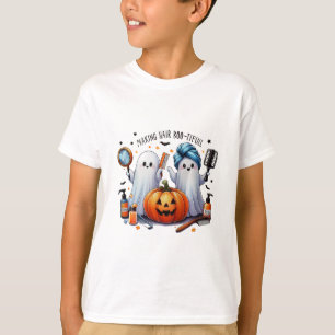 Camiseta Cabelo do fazer Bootizado Halloween Stylist Ghost