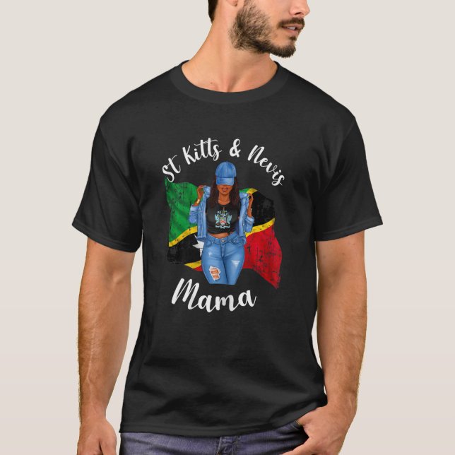 Camiseta Cabelo Dreadlocks Mama de São Cristóvão e Nevis Fe (Frente)