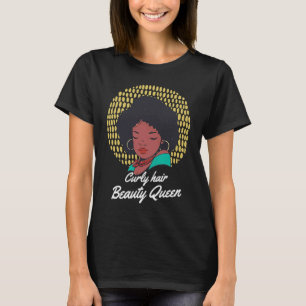Camiseta Cabelo encaracolado Beleza Rainha Curly Afro Melan