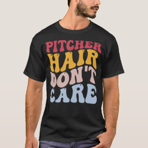 Camiseta Cabelo Engraçado do Jogador de Softball Pitcher Nã