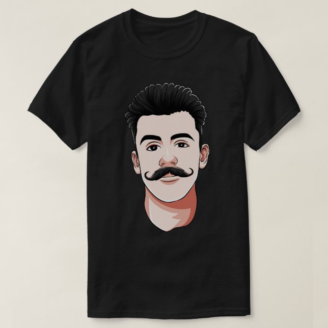 Camiseta Cabelo Facial do Hipster do bigode de guiador (Frente do Design)
