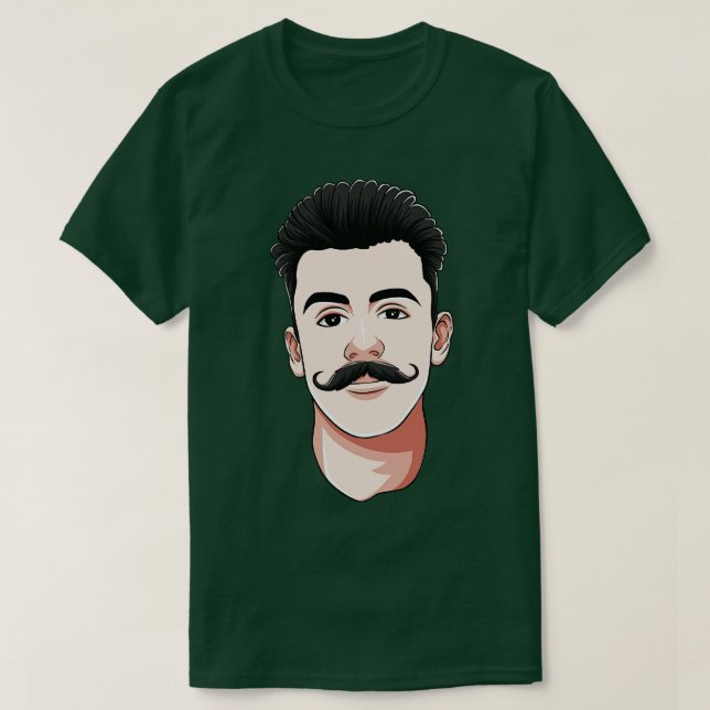 Camiseta Cabelo Facial do Hipster do bigode de guiador (Frente do Design)