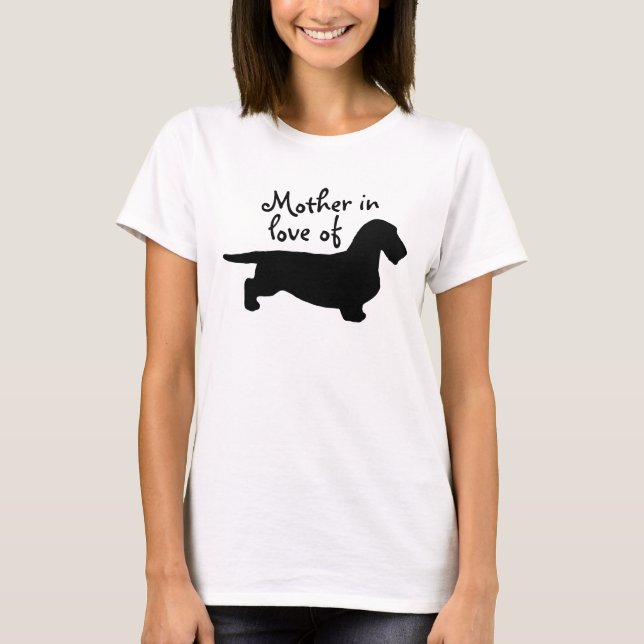 Camiseta Cabelo grosso Dachshund - Silhouette 1 (Frente)