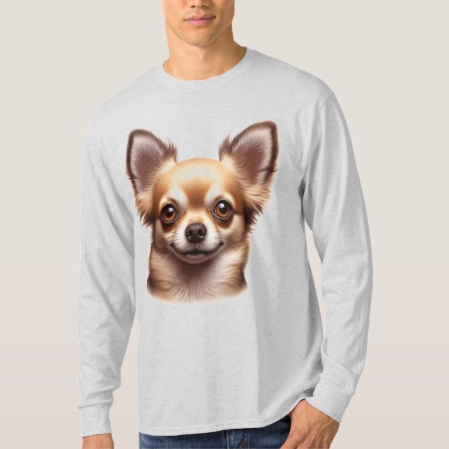 Camiseta Cabelo longo Cão Chihuahua (Frente)