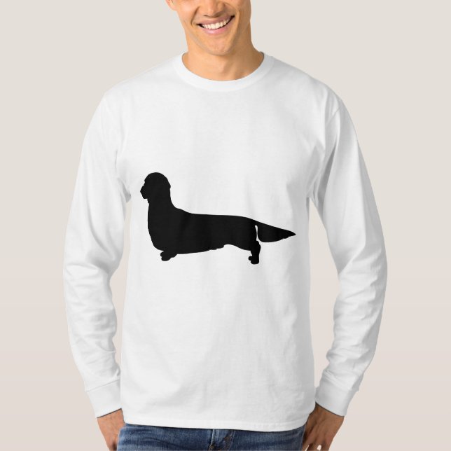 Camiseta Cabelo Longo Dachshund Men Longa Folga (Frente)