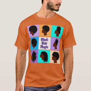 Camiseta Cabelo Negro Mágico Afro trava penteados