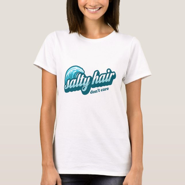 Camiseta Cabelo salgado Não se importa - Bold Beach Vibes G (Frente)