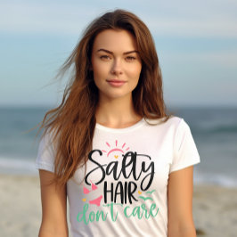 Camiseta "Cabelo salgado não se importa" Vida na praia