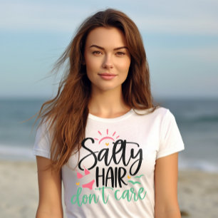 Camiseta "Cabelo salgado não se importa" Vida na praia