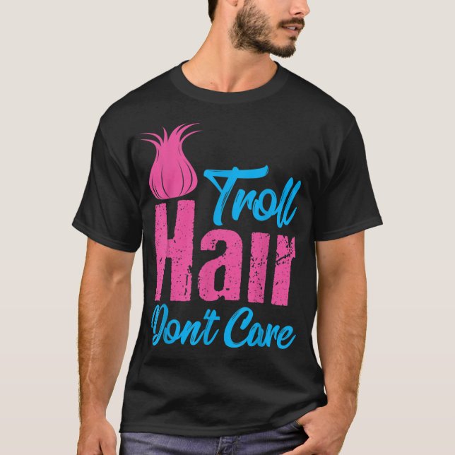 Camiseta Cabelo troll Não se importa com o Natal do Hallowe (Frente)