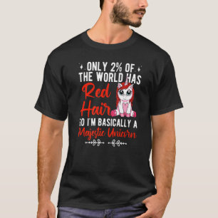 Camiseta Cabelo Vermelho Unicórnio Cabeça Vermelha Cabeça V