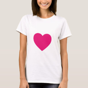 Camiseta cabida rosa do coração