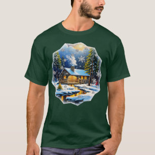 Camiseta Cabina da temporada de inverno na neve