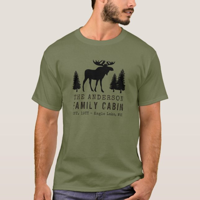 Camiseta Cabina Família Silhueta Russa Moose Pinheiros (Frente)