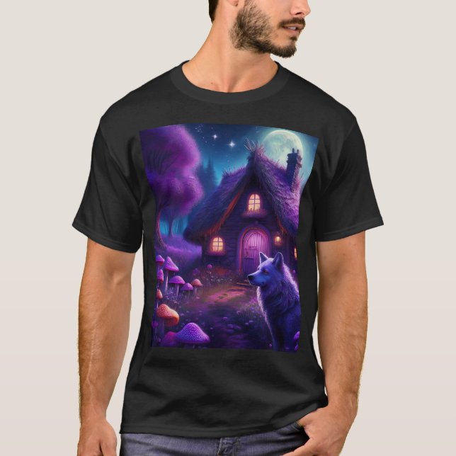 Camiseta Cabina Surreal Na Floresta (Frente)
