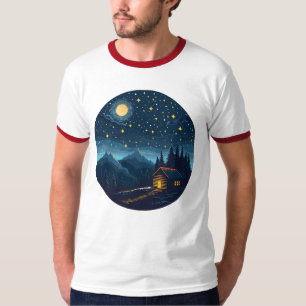 Camiseta Cabine Aconchegante Sob o Céu Estrelado
