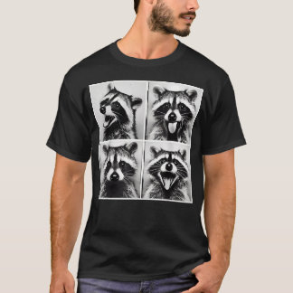 Camiseta Cabine de Foto de Animal Guaxinim Divertido Fazend