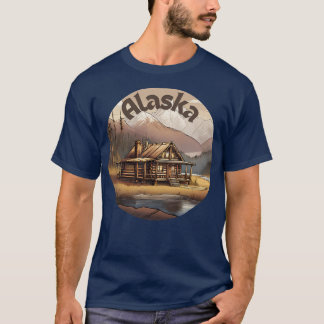 Camiseta Cabine de registro nas montanhas do Alaska TShirt