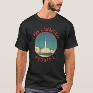 Camiseta Cabo Canaveral Flórida Círculo Envelhecido Retro