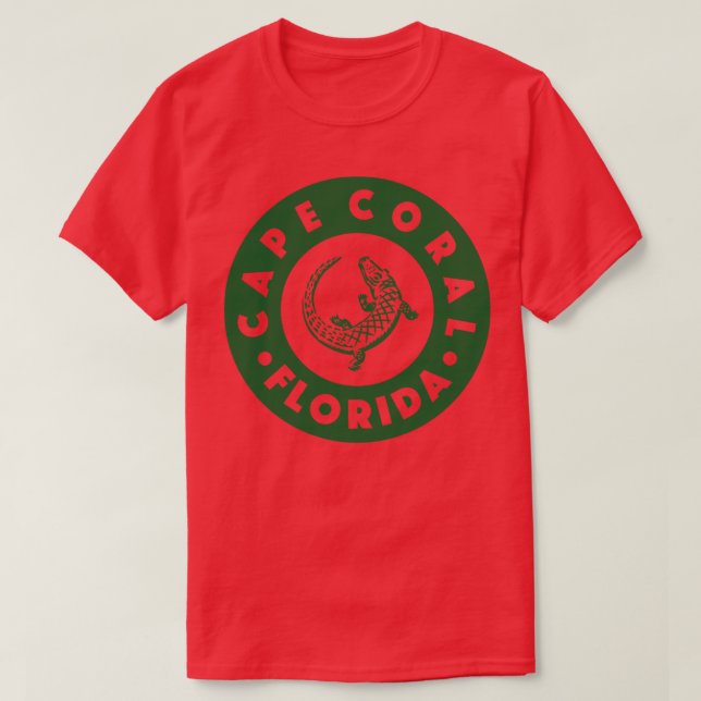 Camiseta Cabo Coral Florida Circle Green (Frente do Design)