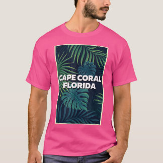 Camiseta Cabo Coral Flórida Praias Palm Deixa Arte de Verão