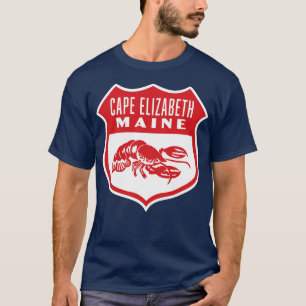 Camiseta Cabo Elizabeth Maine Retro Shield Vermelho
